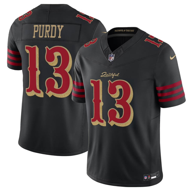 Men's San Francisco 49ers #13 Brock Purdy Black 2025 F.U.S.E. “Rivalries” Vapor Limited Stitched Football Jersey